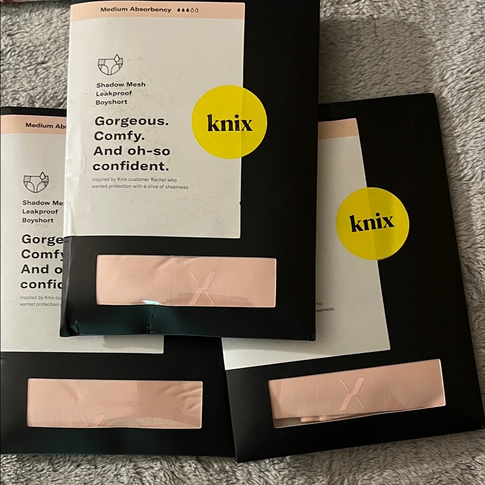 Knix Shadow Mesh Leakproof Boyshorts in pink this is listing for 3 pairs